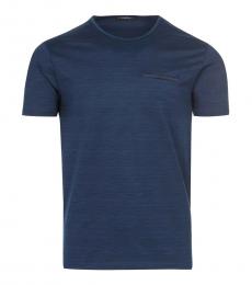 Dark Blue Solid Pocket T-Shirt