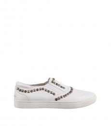 Dolce & Gabbana White Studded Slip On Sneakers