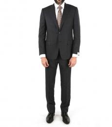 Corneliani Dark Grey Side Vent Check Drop  2-Button Mantua Suit