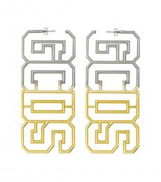 Gold Silver Logo Earrings