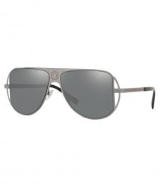 Versace Metallic Silver Mirror Sunglasses