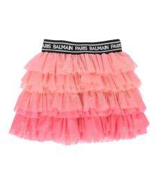 Balmain Girls Pink Tulle Skirt