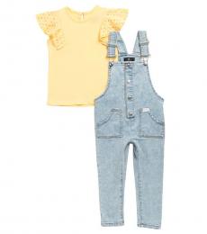 7 For All Mankind 2 Piece Denim Overall/Top Sets (Little Girls)
