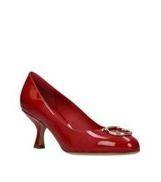 Salvatore Ferragamo Red Serina Patent Leather Heels