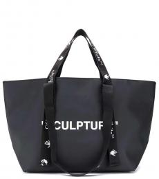 Off-White Black Solid Large Tote