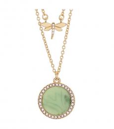 DKNY Pale Gold Layered Pendant Necklace