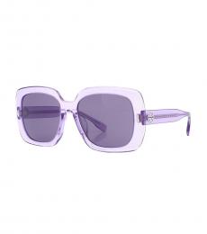 Tory Burch Light Purple Clear Square Sunglasses