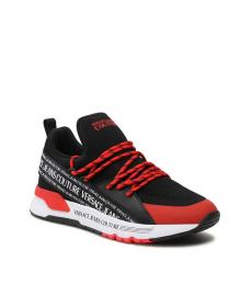 Versace Jeans Couture Black Red Logo Sneakers