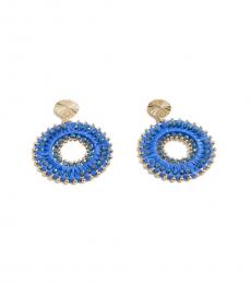 J.Crew Royal Blue Beaded Circle Earrings