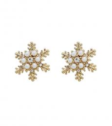 Betsey Johnson Golden Snowflake Stud Earrings