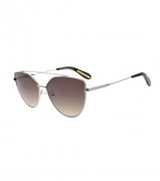 BCBGMaxazria Silver Cat Eye Aviator Sunglasses