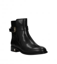 Tory Burch Black Side Logo Ankle Boots