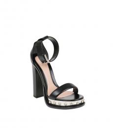 Alexander McQueen Black Ankle Strap Studded Heels