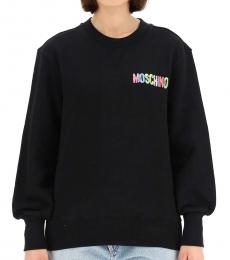 Moschino Black Sweatshirt With Multicolor Logo