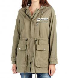 True Religion Military Green Light Parka Jacket