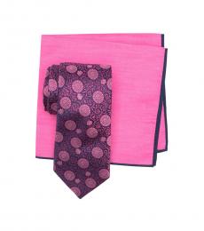 Ted Baker Pink Circle Medallion Tie & Pocket Square Set