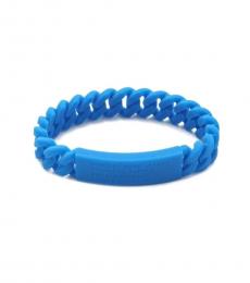 Blue Rubber Link Chain Bracelet