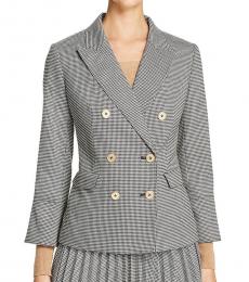 DKNY BlackWhite Double-Breasted Blazer
