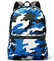 Michael Kors Cobalt/White Camo Kent Large Backpack