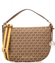 Michael Kors Beige/Ebony Bedford Medium Medium Hobo