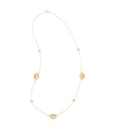 Tory Burch Golden Spinning Pearl Long Necklace