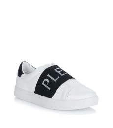Philipp Plein White Logo Elastic Strap Sneakers