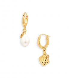 Tory Burch Golden Kira Mismatched Dice Drop Earrings