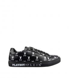 Philipp Plein Black White Low Top Skull Sneakers