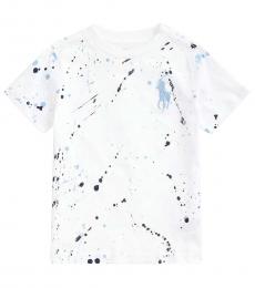 Ralph Lauren Little Boys White Paint-Splatter T-Shirt