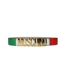 Moschino Golden Logo Buckle Belt