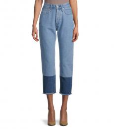 Blue High-Rise Cropped Jeans