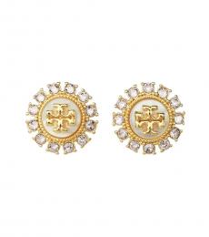 Tory Burch Golden Kira Crystal Stud Earrings