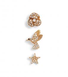 Kate Spade Gold Grandma'S Closet 3 Pave Earrings