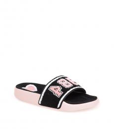 Dolce & Gabbana Black Logo Embroidered Slippers