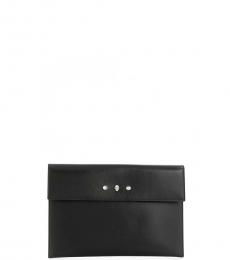 Alexander McQueen Black Foldover Envelope Clutch
