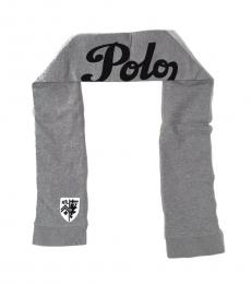 Ralph Lauren Grey Black Collectable Crest Scarf