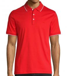 Michael Kors Summer Red Short-Sleeve Cotton Polo