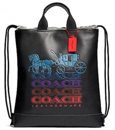Coach Black Terrain Drawstring Slim Large Backpack