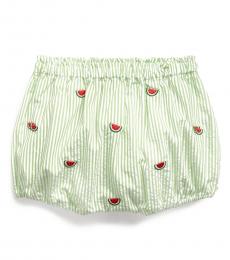 Ralph Lauren Baby Girls Green Seersucker Bloomer Shorts