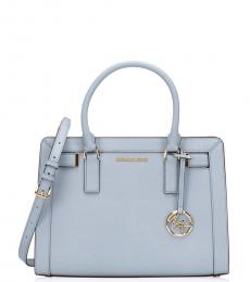 Michael Kors Pale Blue Dillon Top Zip Large Satchel