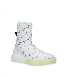 Stella McCartney White Logo Print Sock Sneakers