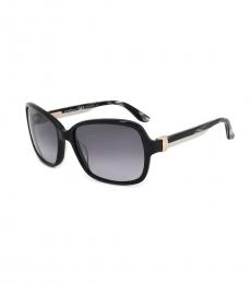 Salvatore Ferragamo Black-Grey Gradient Round Sunglasses