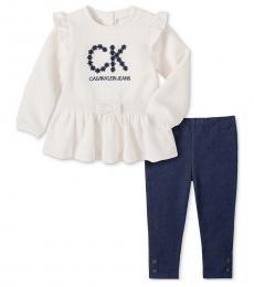 Calvin Klein 2 Piece Tunic/Leggings Set (Baby Girls)