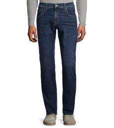 7 For All Mankind Navy Blue Classic Straight-Fit Jeans
