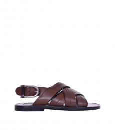 Dark Brown Slingback Sandals