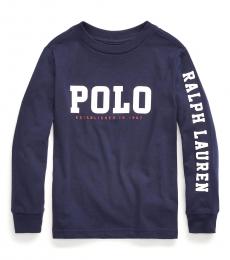 Ralph Lauren Little Boys Cruise Navy Graphic T-Shirt
