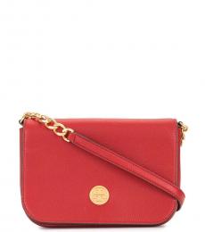 Tory Burch Red Apple Mason Flap Small Crossbody Bag