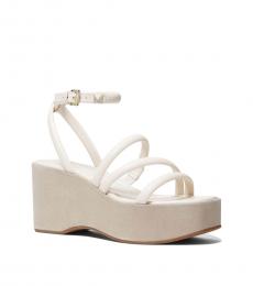 Michael Kors Light Cream Hazel Leather Wedges