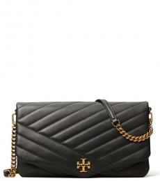 Tory Burch Black Kira Chevron Medium Shoulder Bag