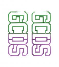 Gcds Purple Green Logo Earrings